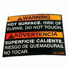 Porter Cable LA-3108 Label Hot Surface En
