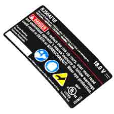 Ridgid 940976320 Label Data  R250AF18