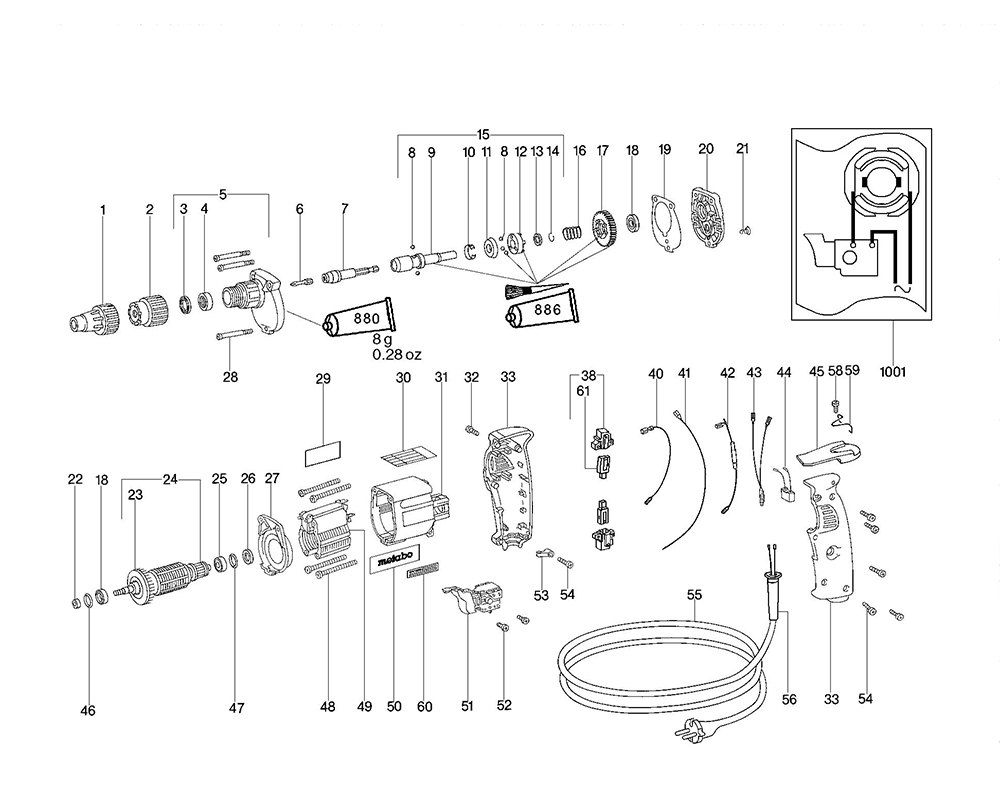 Metabo SE5025R+L(05025421) Parts List Metabo SE5025R+L(05025421