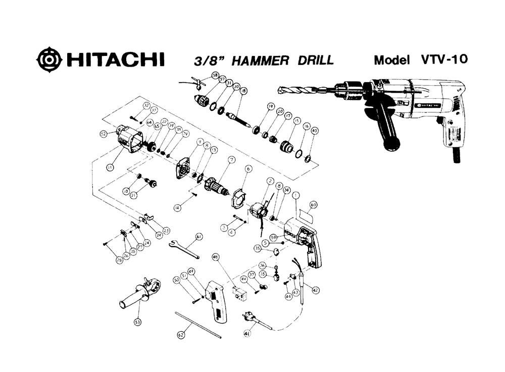 Hitachi VTV-10 Parts List | Hitachi VTV-10 Repair Parts | OEM Parts