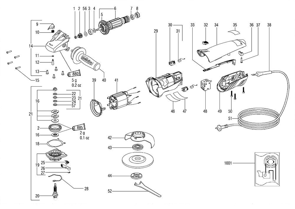 Metabo W8-115-(00259420) Parts List | Metabo W8-115-(00259420) Repair