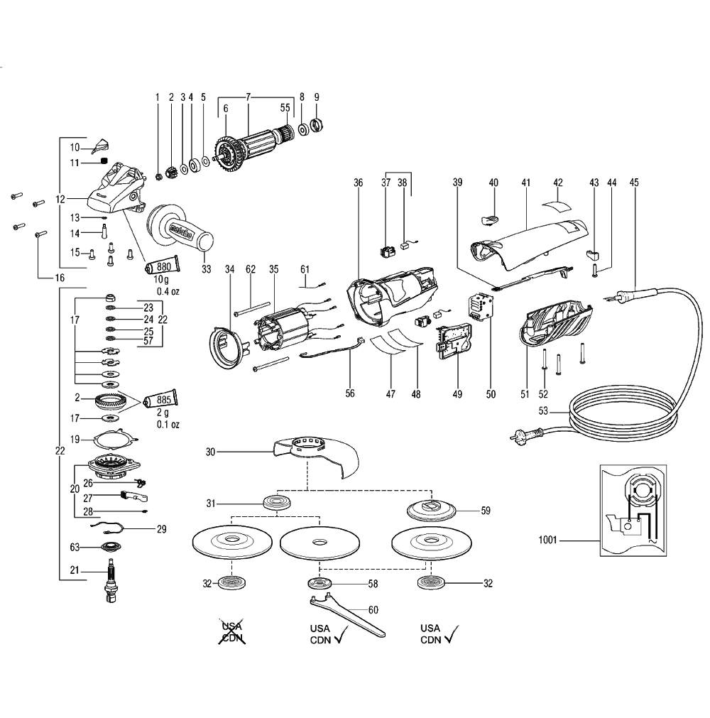 Buy Metabo WE14150Plus(00286420) Replacement Tool Parts Metabo WE14