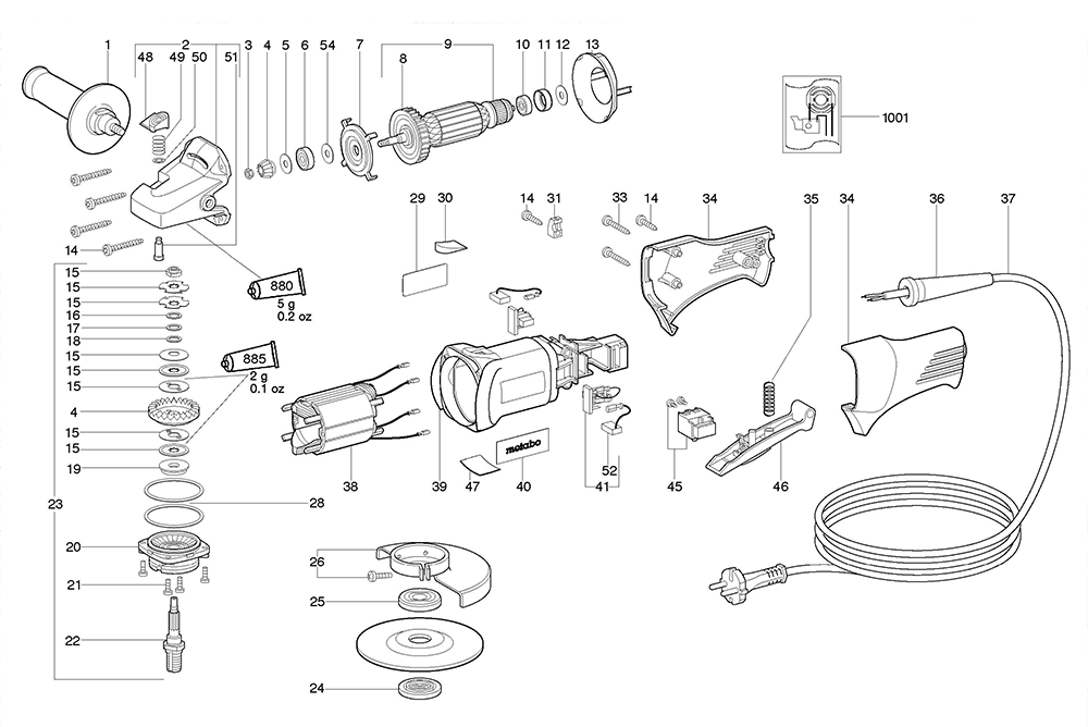 Metabo WP7115Quick(06210421) Parts List Metabo WP7115Quick